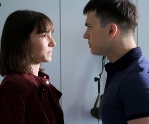 M jak miłość odc. 1887. Tomek Kubicki (Chris Cugowski), Justyna (Marta Malinowska)