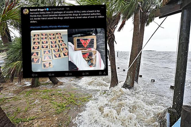 Huragan Debby wyrzucił na plaże kokainę wartą milion