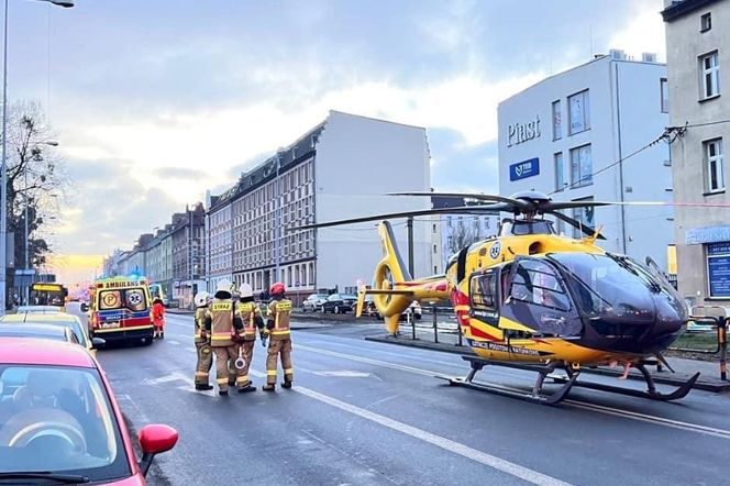 Zderzenie autubusu i ciągnika w Gliwicach