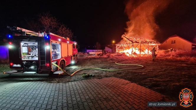  Pożar pustostanu. Łomianki, ul. Rolnicza