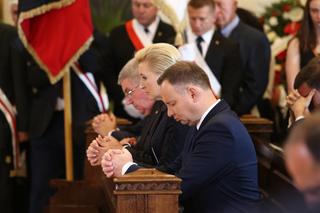 Prezydent Andrzej Duda z żoną na pogrzebie Ireny Szewińskiej