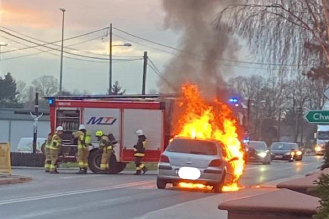 kłodawa pożar samochodu