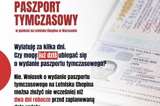 Pytania i odpowiedzi (Q&A) dotyczące szybkiego paszportu tymczasowego na Lotnisku Chopina