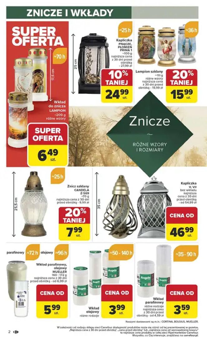 Ceny zniczy - Carrefour