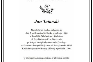 Jan Tatarski nie żyje