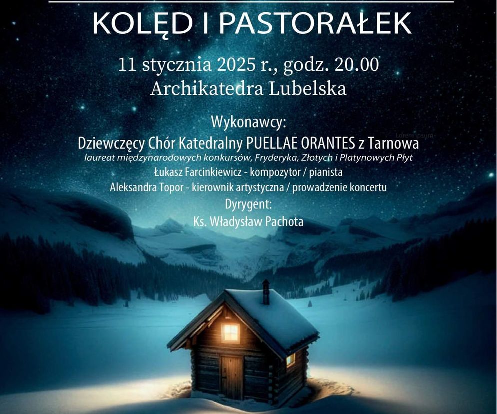 Plakat koncertu Dziewczęcego Chóru Katedralnego PUELLAE ORANTES 
