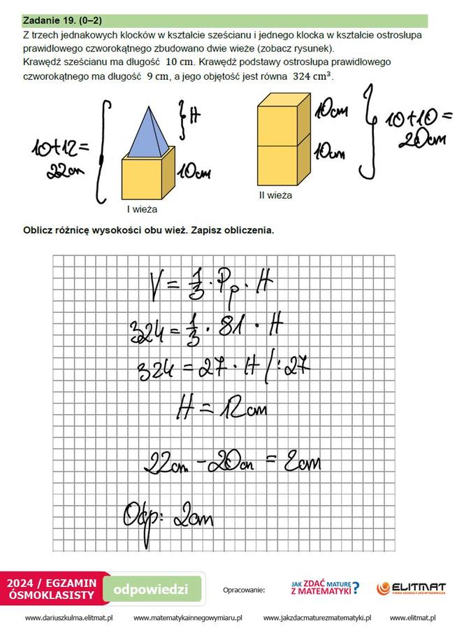 Egzamin ósmoklasisty 2024: matematyka. Zadania, arkusze CKE i odpowiedzi z matematyki 15.05.2024