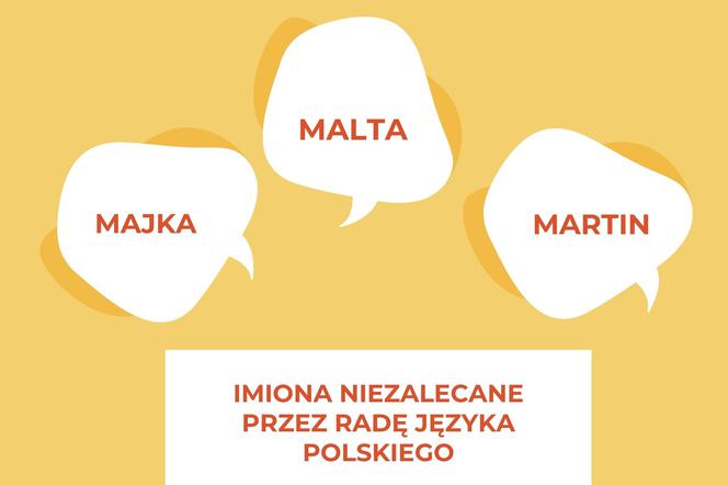 IMIONA NIEZALECANE przez Radę Języka Polskiego
