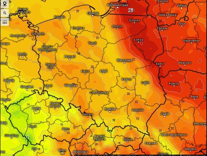 Mapa gorąca w Polsce 8 września 2024