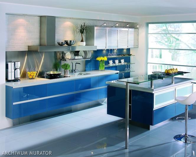 Fronty kuchenne - niebieska kuchnia