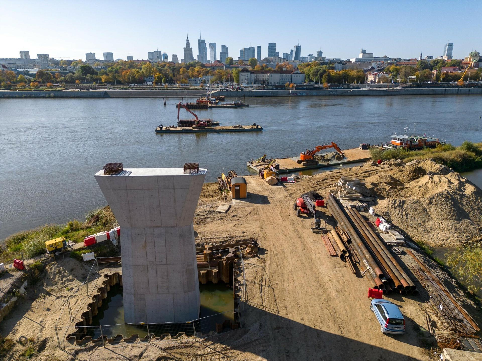 Budowa kładki pieszo-rowerj przez Wisłę