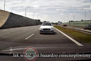 Autostrada A4. Drogowy szeryf filmuje własne wykroczenie
