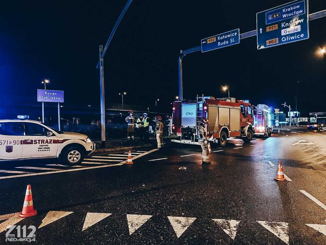 Zabrze: Pijany kierowca z Ukrainy dachował na rondzie Sybiraków. Miał ponad 2 promile!