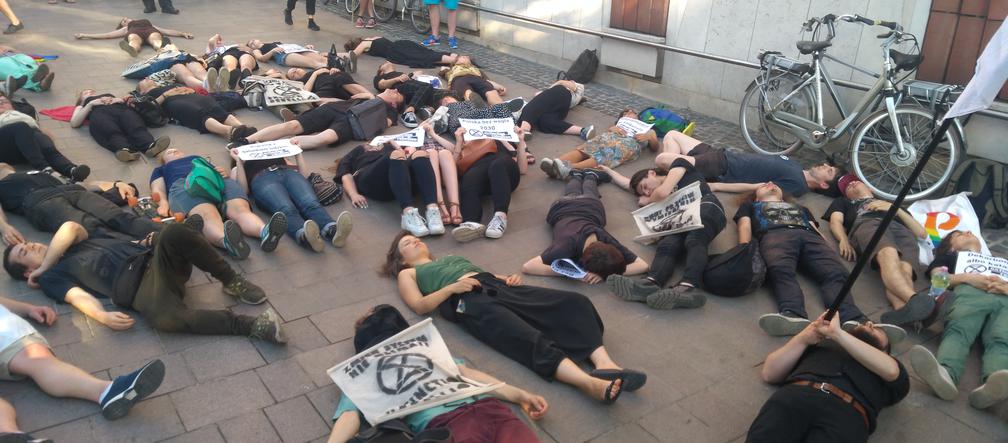 Wymieranie. Protest przed Urzędem Miasta