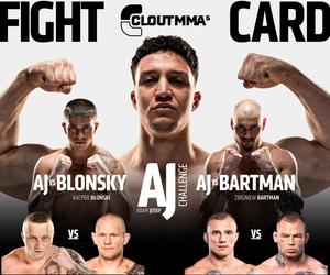 CLOUT MMA 5 KOLEJNOŚĆ walk. Karta walk: Denis Załęcki - Michał Pasternak, AJ - Blonsky i Bartman i reszta