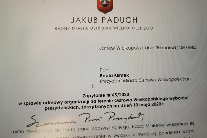 Radny Jakub Paduch chce bojkotu wyborów! Wysłał apel do prezydent Ostrowa