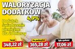 Waloryzacja dodatków emeryckich 4,9 proc. 