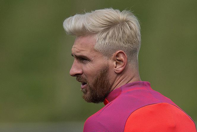 Leo Messi w blond włosach