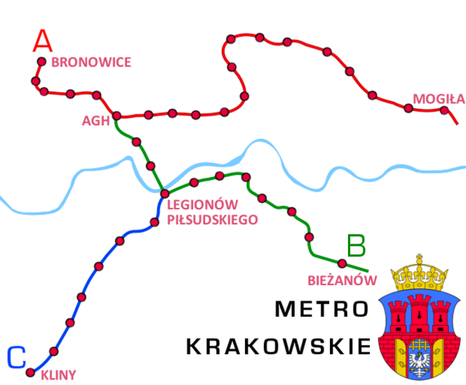 Metro w Krakowie - MAPA