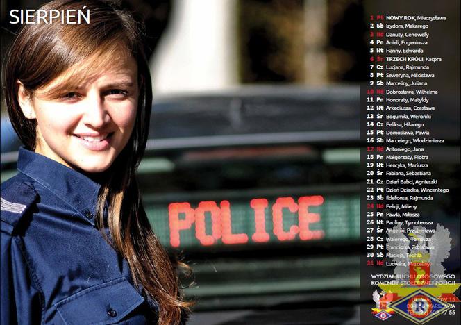 Sierpień 2016 - kalendarz z policjantkami