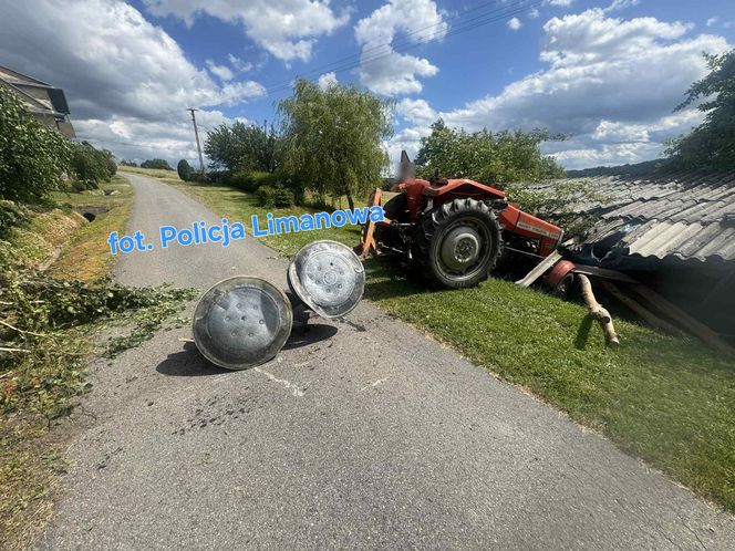 Mordarka. Pijany jak bela 48-latek uderzył ursusem w drzewo i staranował szopę. Miał 8 promili!