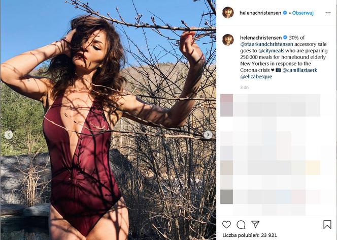 Helena Christensen młodnieje na kwarantannie