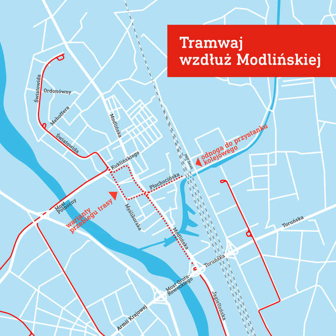 Tramwaj na Modlińskiej - mapa