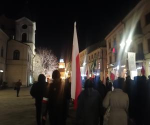 Marsz Pamięci Żołneirzy Wyklętych w Lublinie. Wcześniej odbył się laserowy pokaz