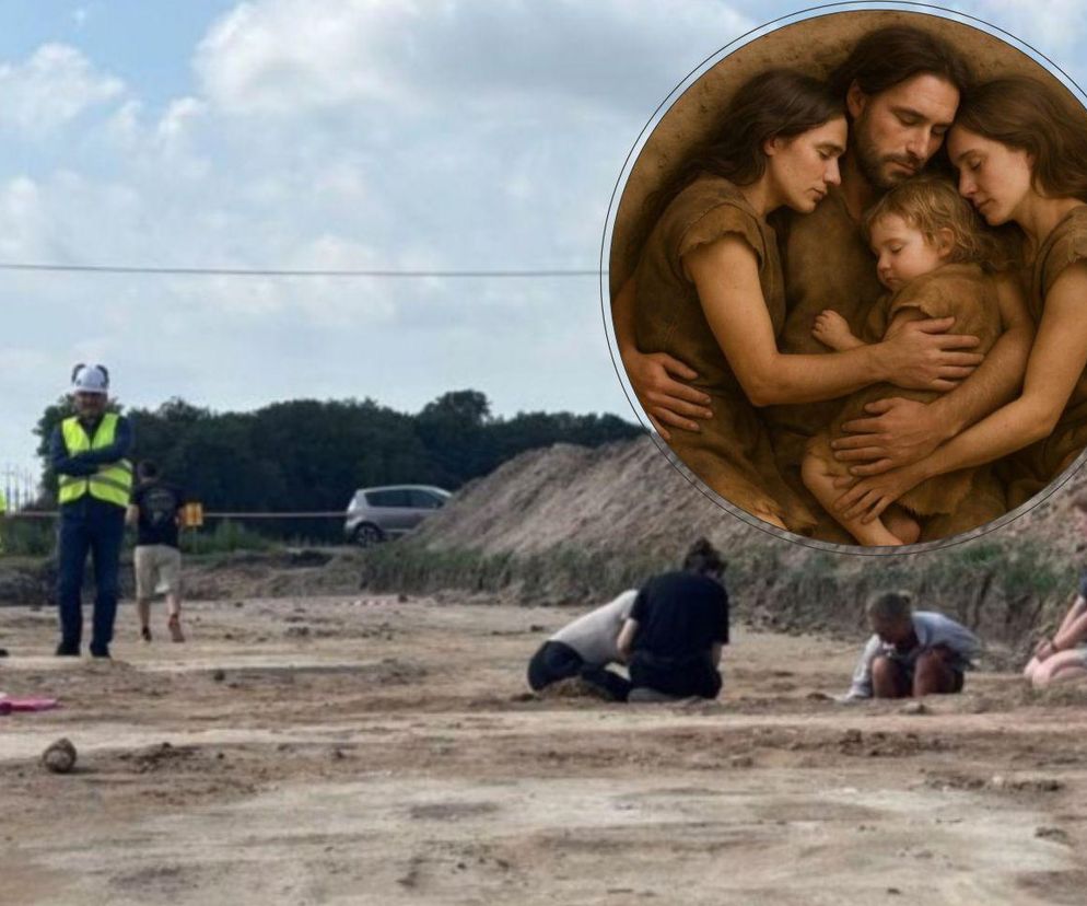 Sensacyjne odkrycie archeologiczne sprzed tysięcy lat pod Inowrocławiem. Zmarli obejmują się, zwracają głowy ku sobie