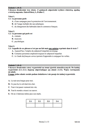 Matura język francuski rozszerzony strona 2