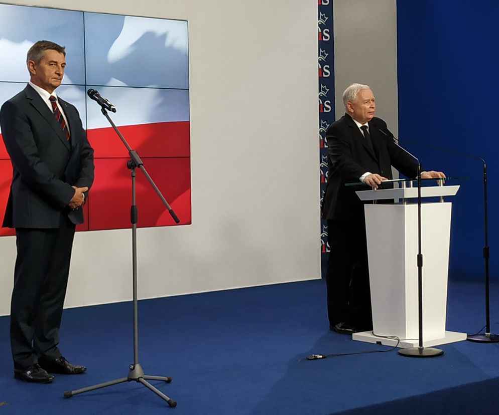 Marek Kuchciński i Jarosław Kaczyński 