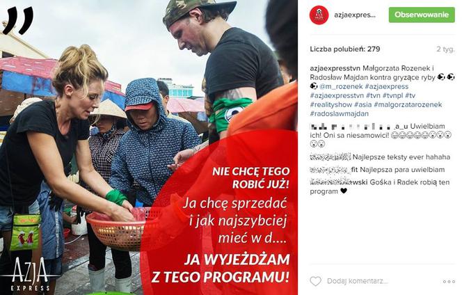 Małgorzata Rozenek w Azja Express - cytaty