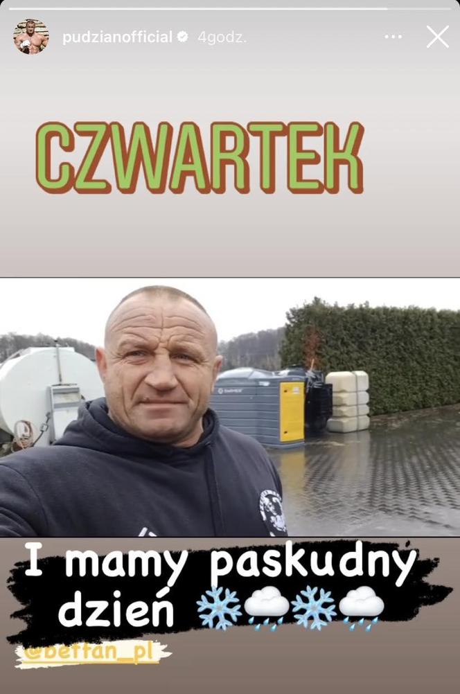 Mariusz Pudzianowski pokonał gołoledź