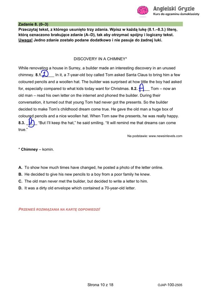 Egzamin ósmoklasisty język angielski 2025: wszystkie (sugerowane) ODPOWIEDZI i ARKUSZE CKE [15.05.2025] 