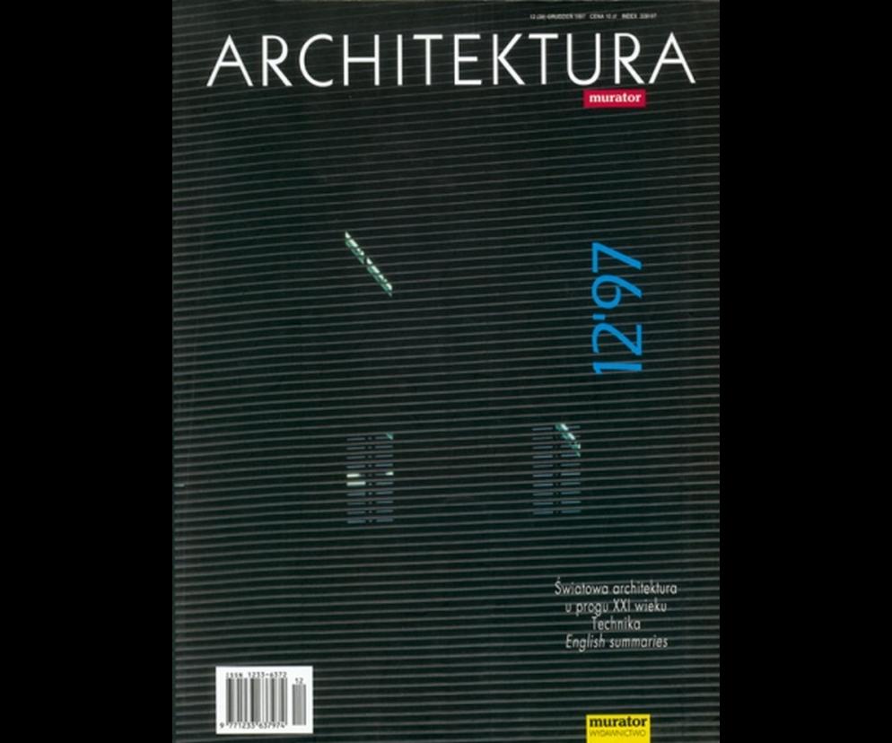 Okładka Miesięcznik Architektura 12/1997