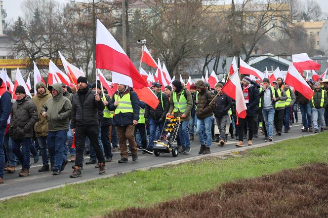 Protest rolników 20 marca w Lublinie. Przeszli ulicami miasta pod LUW