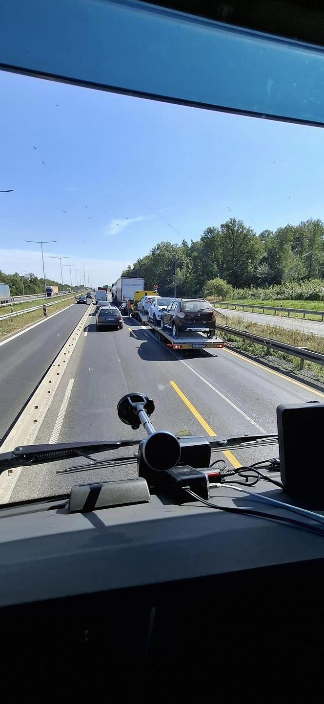 Wypadek na A4 w Śląskiem