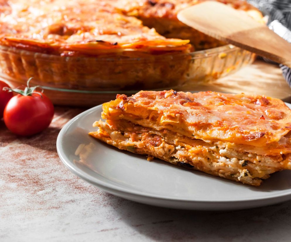 lasagne z warzywami z tortilli