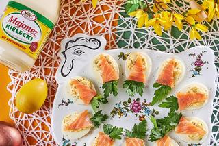 Dekoracje jajek z użyciem Majonezu Kieleckiego z łososiem