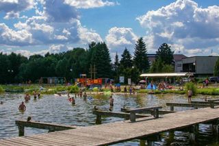 plaża miejska w Augustowie nad jeziorem Necko