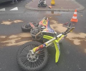 Powiat Kozienicki: Wypadek i kolizja w Aleksandrówce - Oba zdarzenia w tym samym czasie i z udziałem motocykli crossowych