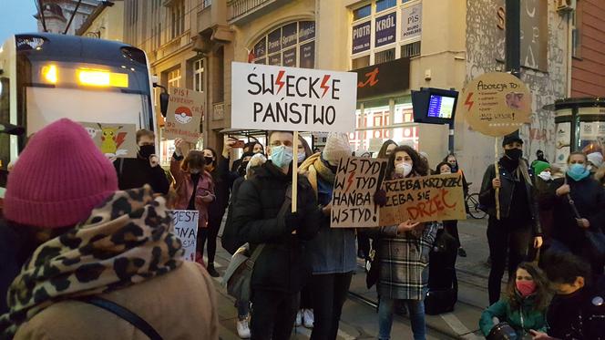 Protest na ul. Gdańskiej w Bydgoszczy