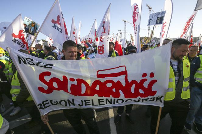 Protest "Solidarności" w Luksemburgu