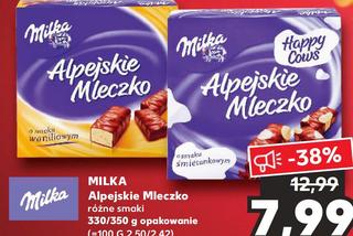 Kaufland -wielkie promocje! Milka alpejskie mleczko, różne smaki - 7,99 zł/330/350g