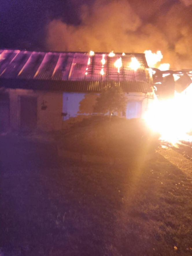 Pożar budynków w Kuźnicy Starej