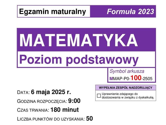 Matura 2025 - matematyka