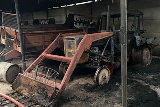 Duży pożar na terenie gospodarstwa w Zaborówcu koło Leszna