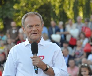 Donald Tusk, lider Platformy Obywatelskiej w Skarżysku-Kamiennej (Świętokrzyskie)