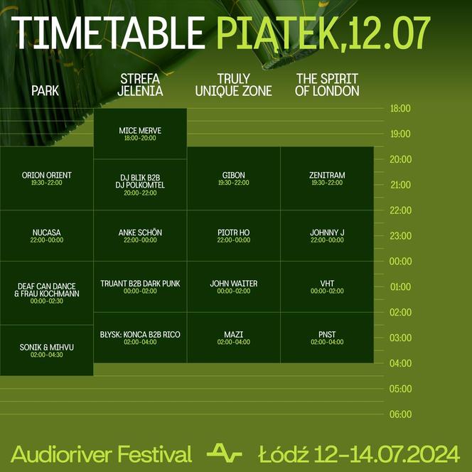 Audioriver w Łodzi. Program imprezy