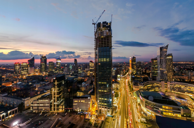 Panorama Warszawy z 53 piętra Varso Tower